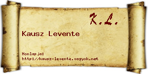 Kausz Levente névjegykártya